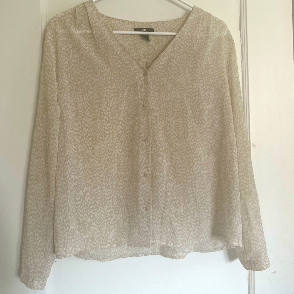 Small sheer button up blouse H&M